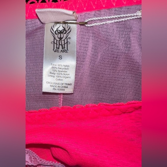 We Are Hah Mesh Bodysuit, Pink, Size S - Picture 6 of 7